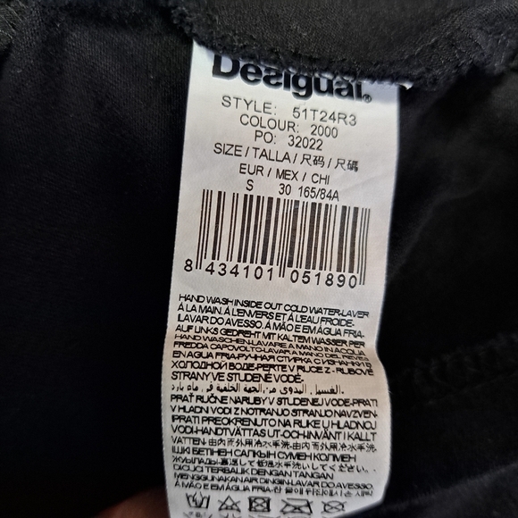 Desigual Floral‎ Black Tunic Top with Pink Accents Cotton - Picture 6 of 8